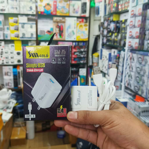 SM Z5 Sm Gold 2.4A Type c Mobile Charger (1 Year Warranty)